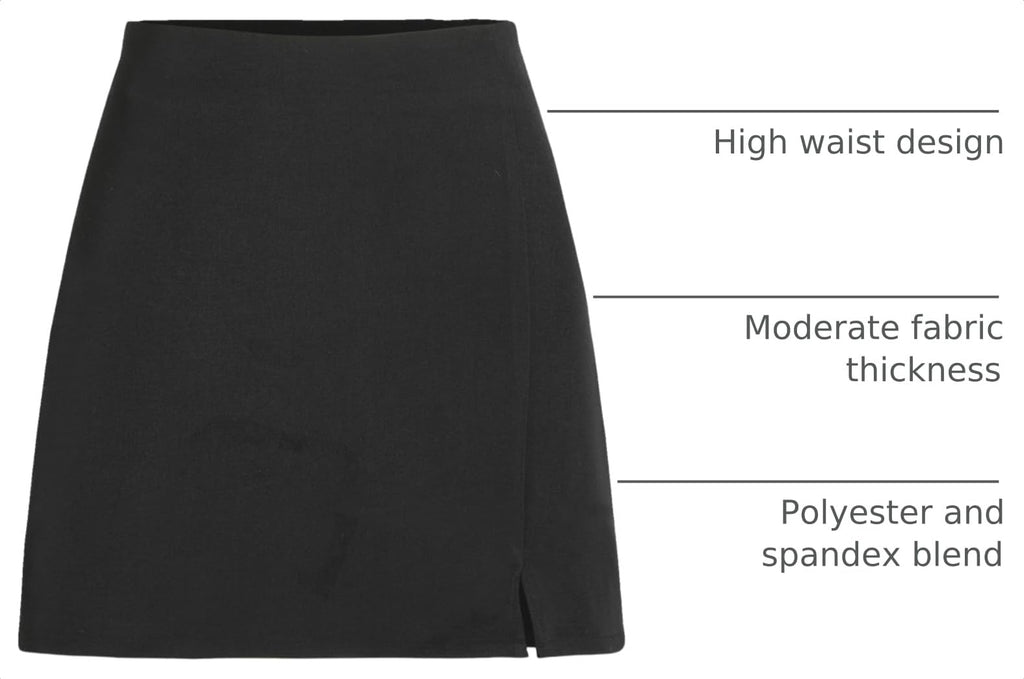 CIDER Mini Skirt High Waist Split Party Basic A Line Skirt