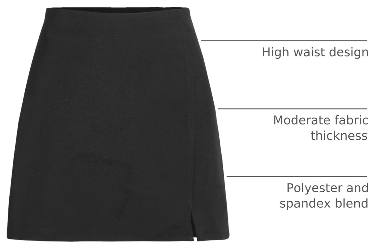 CIDER Mini Skirt High Waist Split Party Basic A Line Skirt