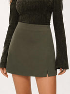 CIDER Mini Skirt High Waist Split Party Basic A Line Skirt