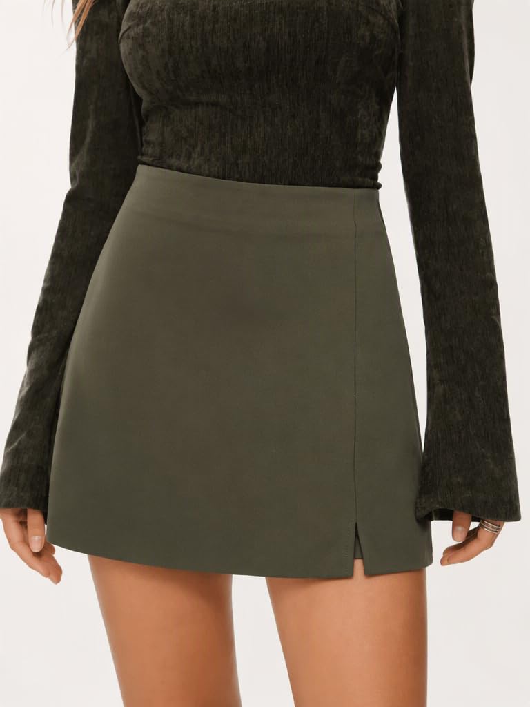 CIDER Mini Skirt High Waist Split Party Basic A Line Skirt