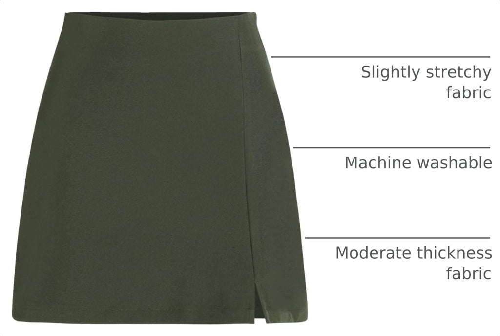 CIDER Mini Skirt High Waist Split Party Basic A Line Skirt
