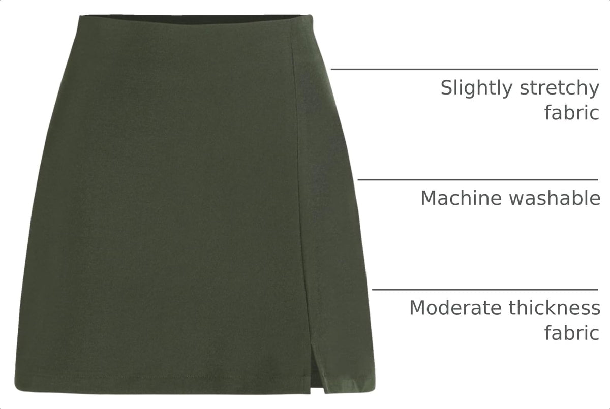 CIDER Mini Skirt High Waist Split Party Basic A Line Skirt