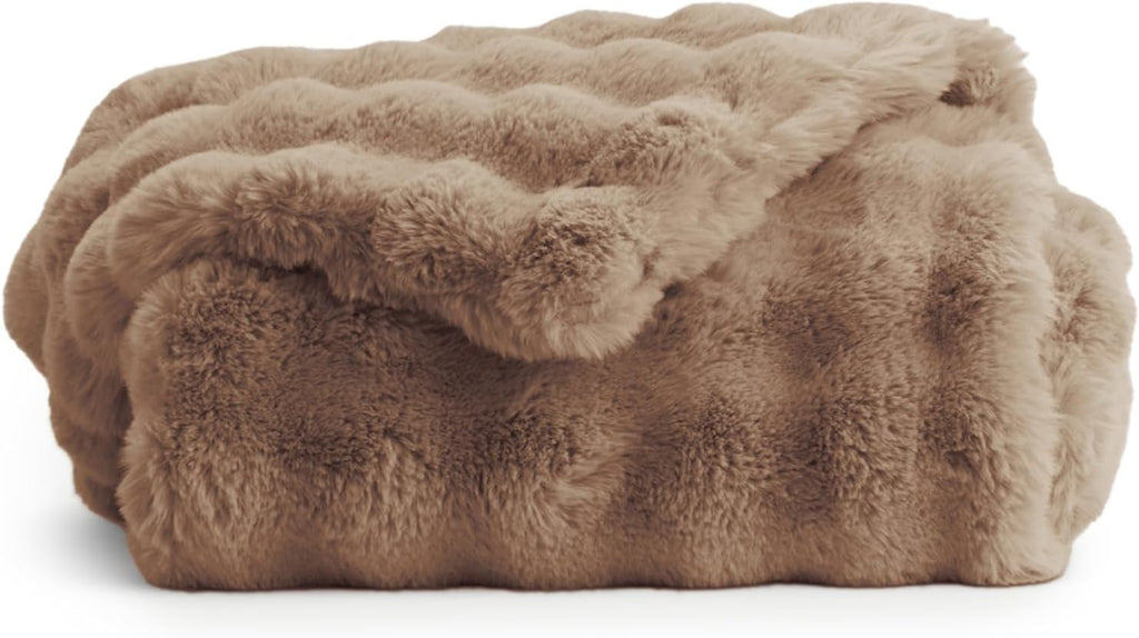 Cozy Earth Bubble Cuddle Blanket, Faux Fur Ultra-Soft Luxury Throw Blanket
