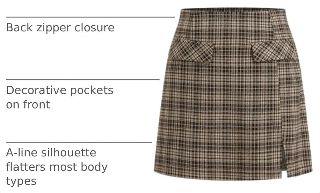 CIDER Mini Skirt High Waist Split Party Basic A Line Skirt