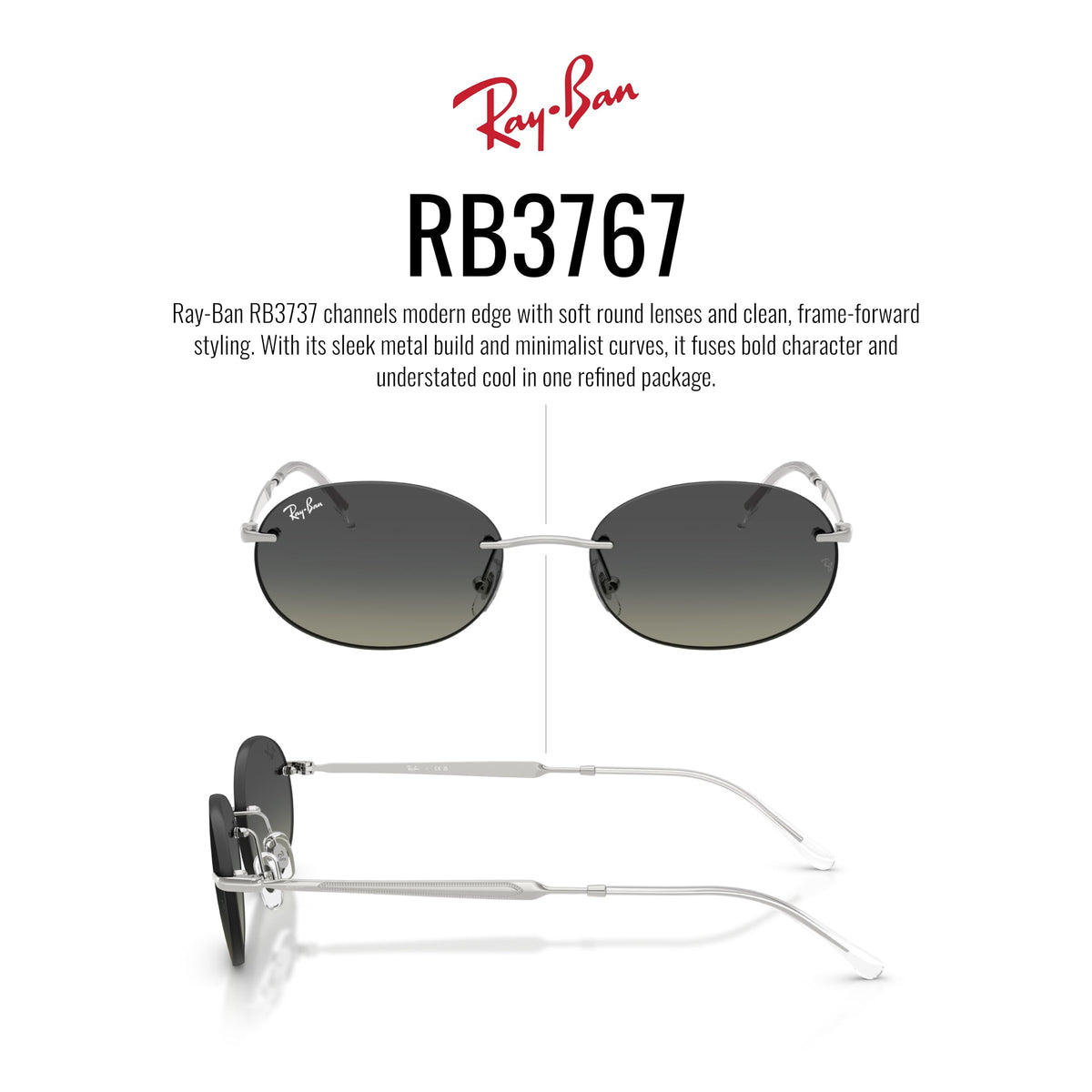 Ray-Ban Rb3767 Oval Sunglasses for Men for Women