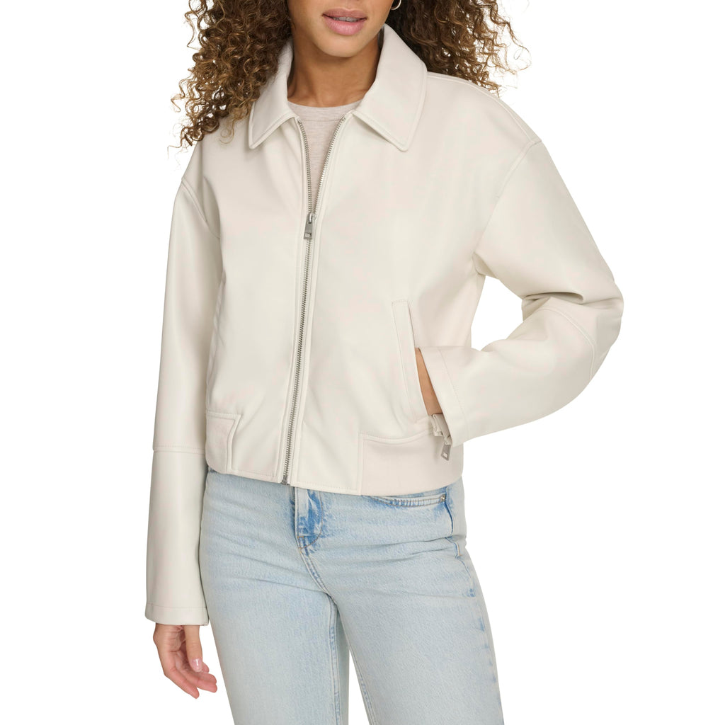 Levi's Women's Faux Leather Bomber With Laydown Collar