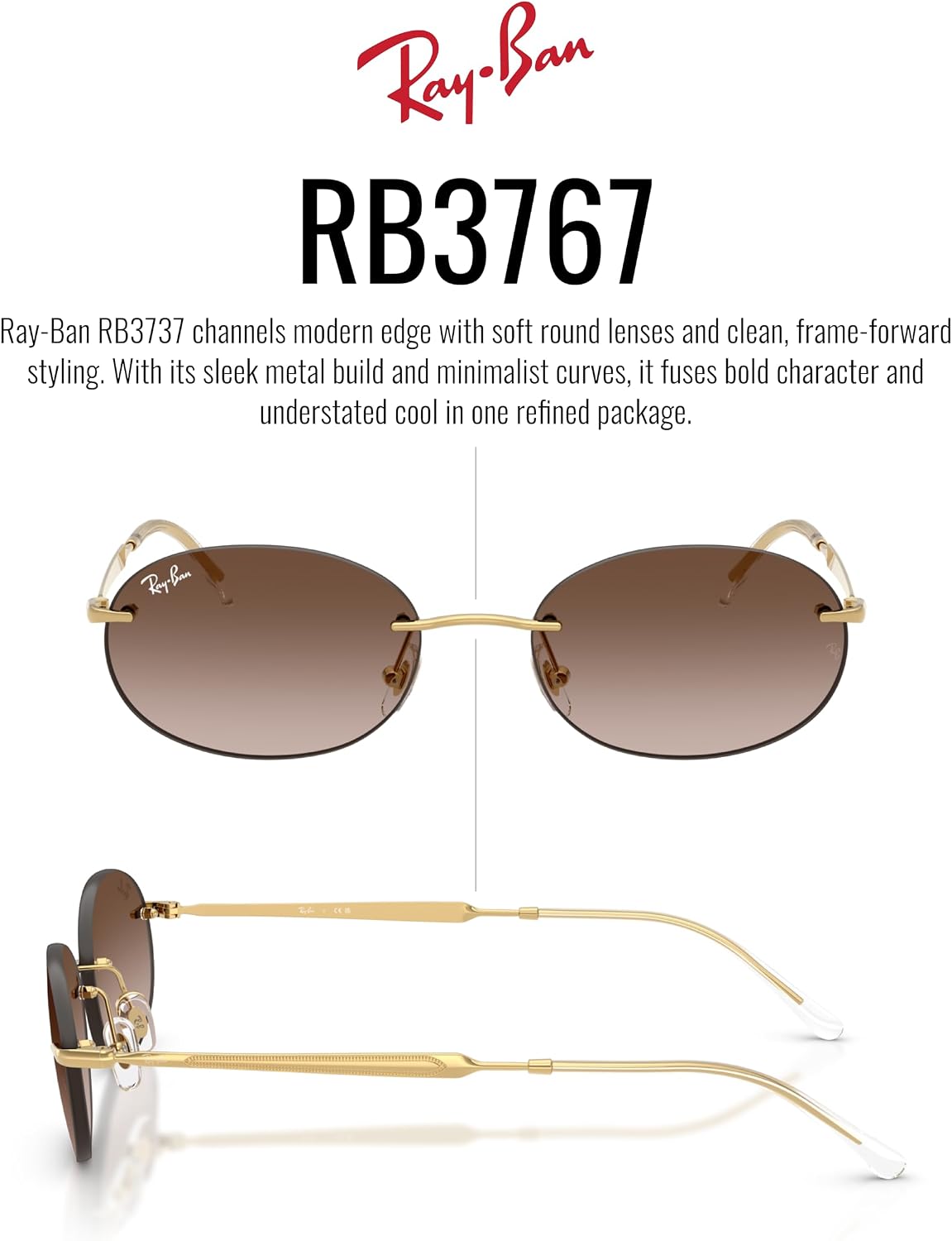 Ray-Ban Rb3767 Oval Sunglasses for Men for Women