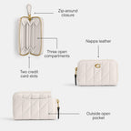 Coach Women's Crystal Signature Jacquard Essential Small Card Case, Mushroom, One Size