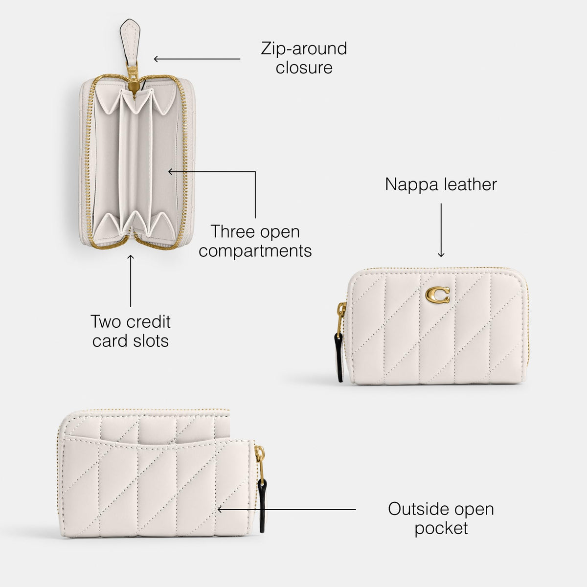 Coach Women's Crystal Signature Jacquard Essential Small Card Case, Mushroom, One Size