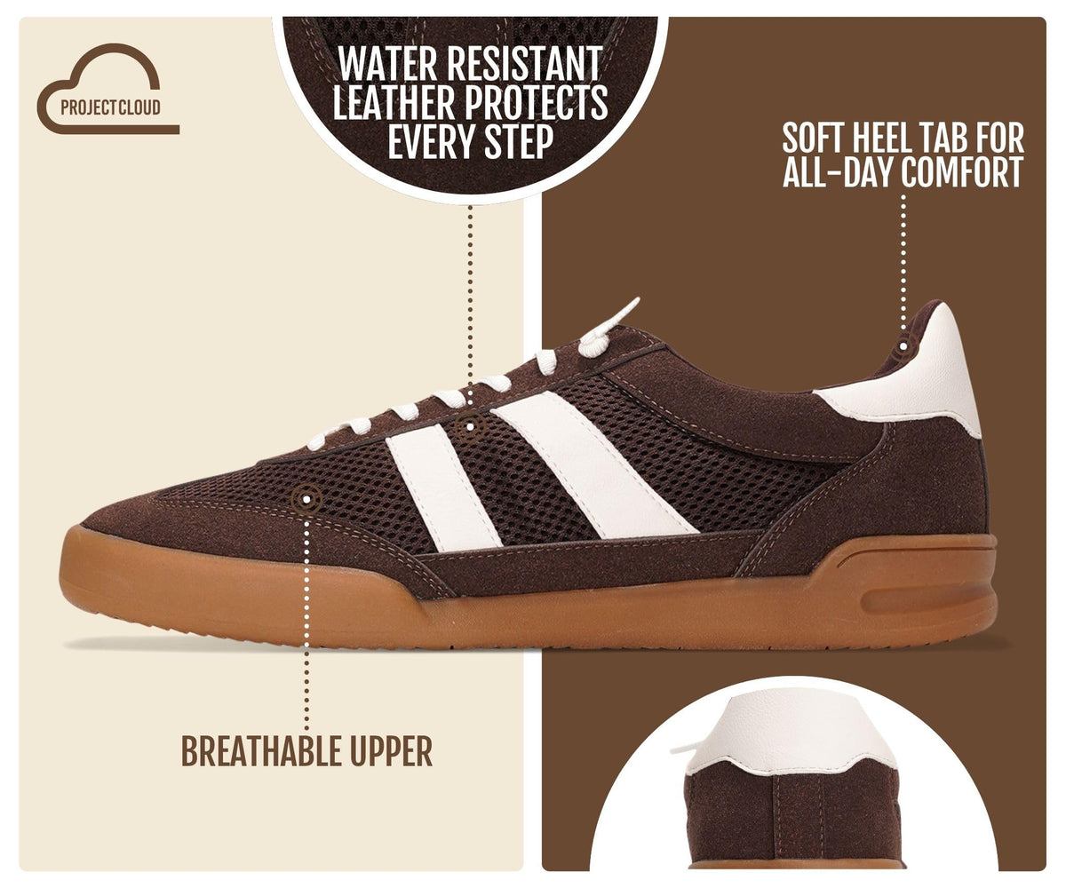 Project Cloud 100% Genuine Leather Sneakers for Men Easy Slip-on Mens Shoes