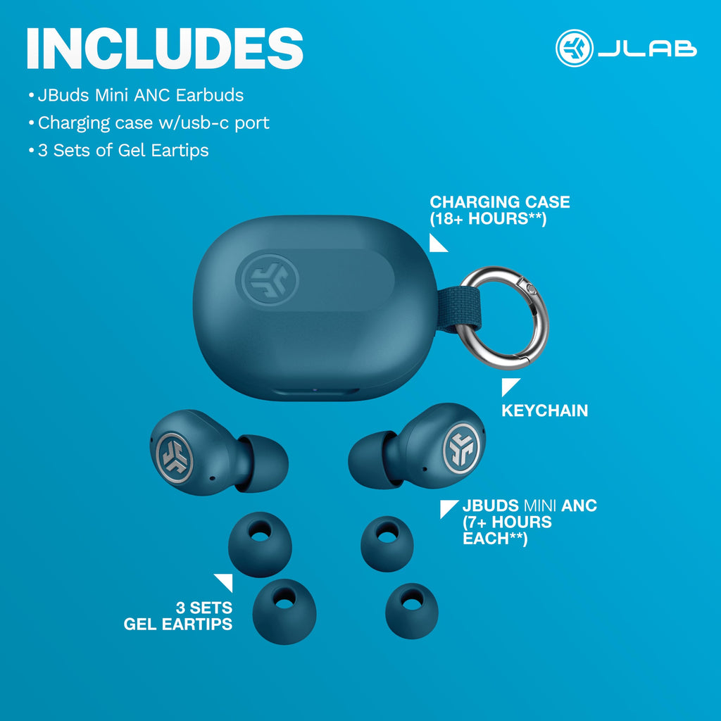 JLab JBuds Mini Tones True Wireless Earbuds, Bluetooth Multipoint, 4625 W