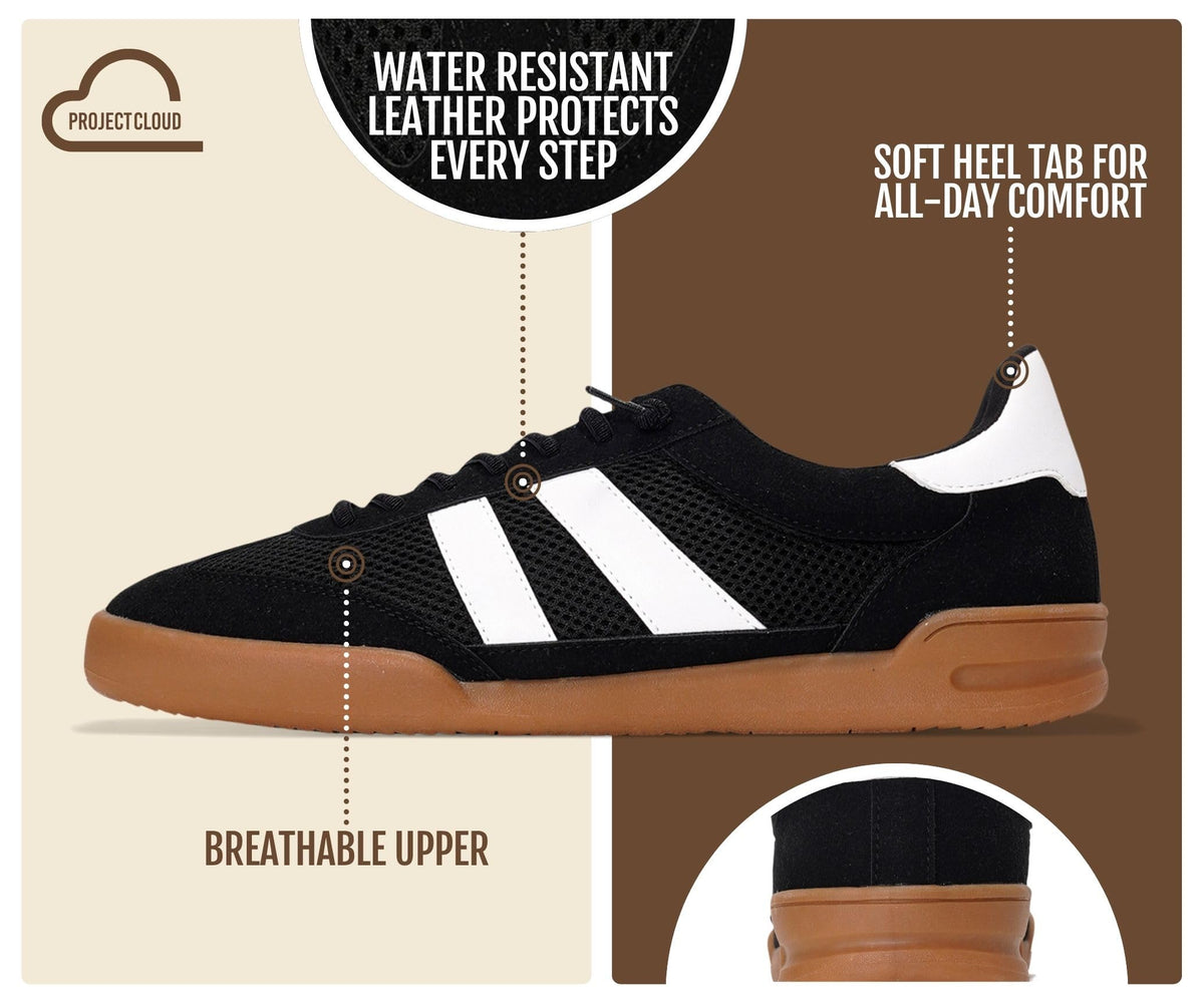 Project Cloud 100% Genuine Leather Sneakers for Men Easy Slip-on Mens Shoes