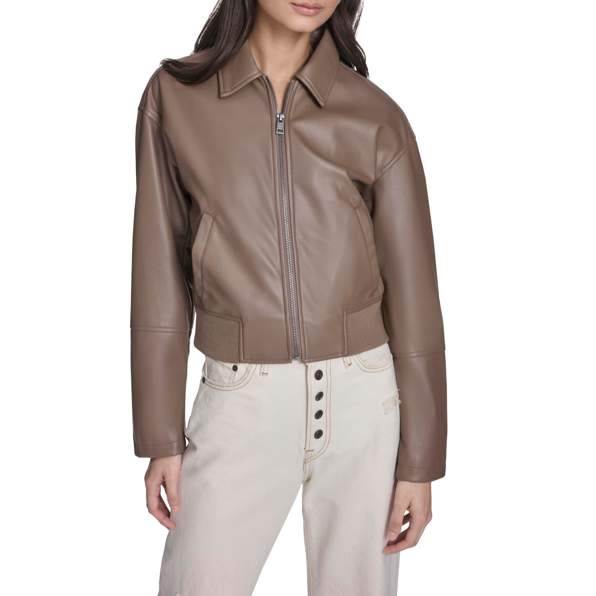 Levi's Women's Faux Leather Bomber With Laydown Collar