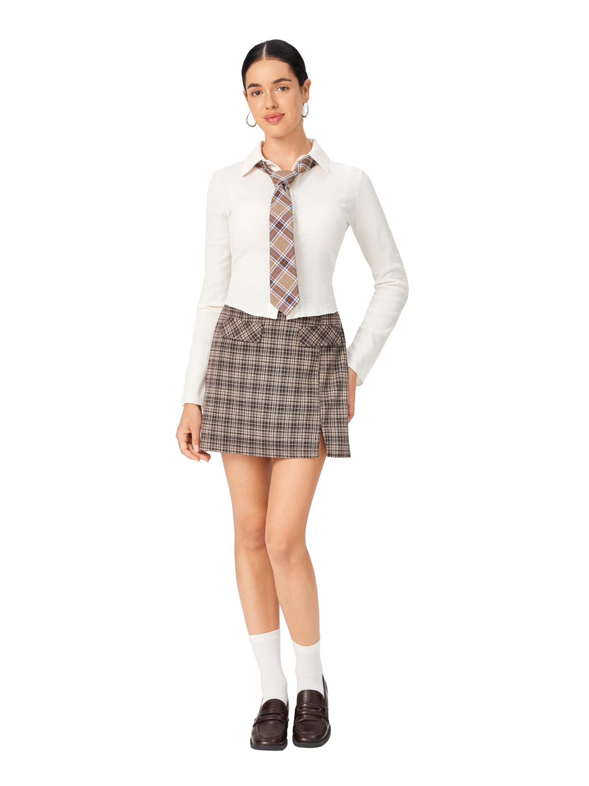 CIDER Mini Skirt High Waist Split Party Basic A Line Skirt