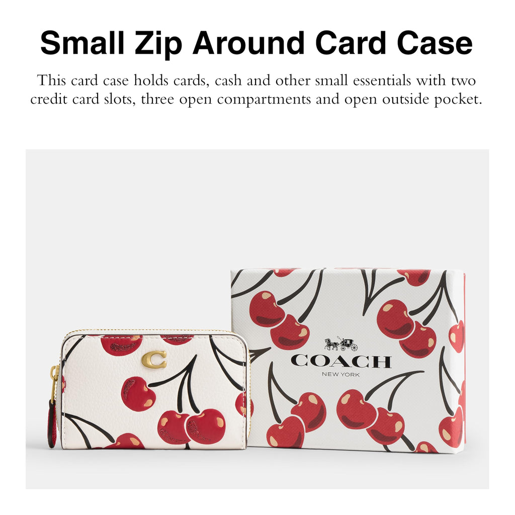Coach Women's Crystal Signature Jacquard Essential Small Card Case, Mushroom, One Size