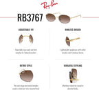 Ray-Ban Rb3767 Oval Sunglasses for Men for Women