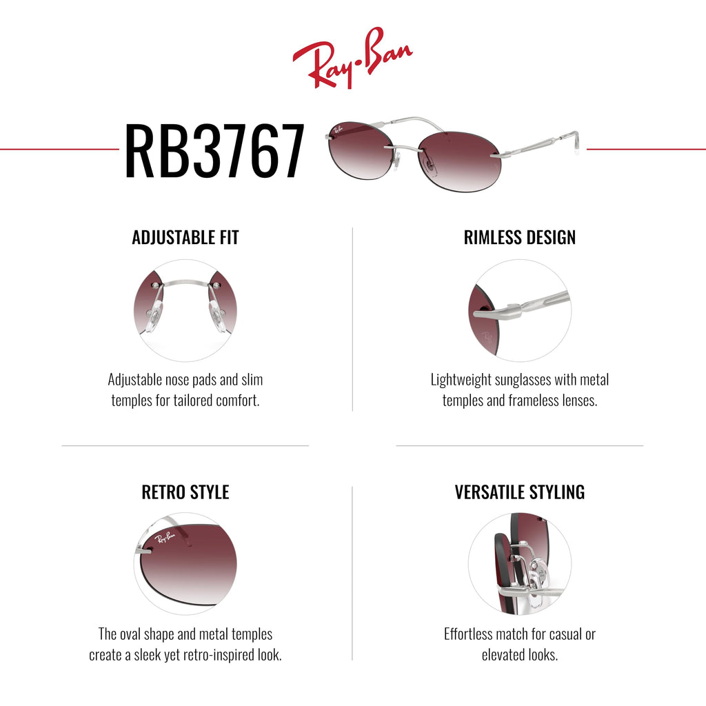 Ray-Ban Rb3767 Oval Sunglasses for Men for Women