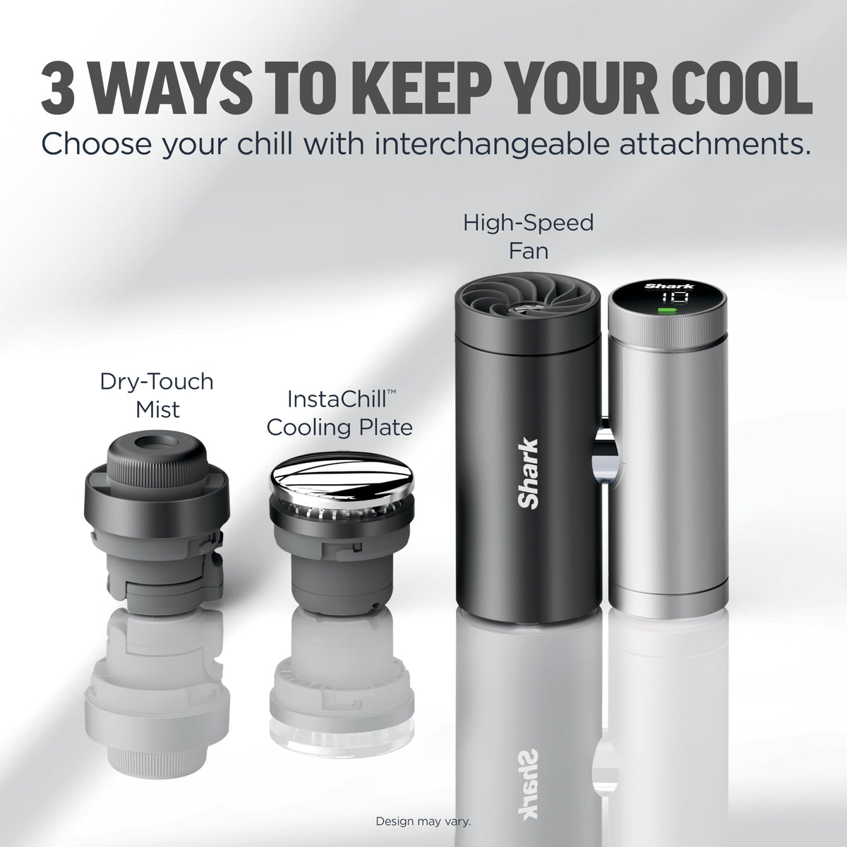 Shark ChillPill 3-in-1 Fan, Mist and Cooling Plate, Iced Latte, FA022BR