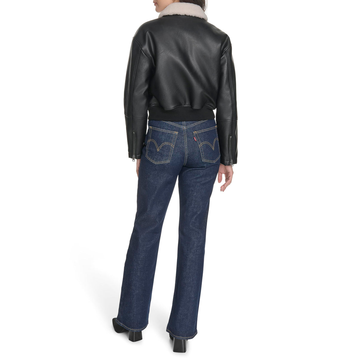 Levi's Women's Faux Leather Bomber With Laydown Collar