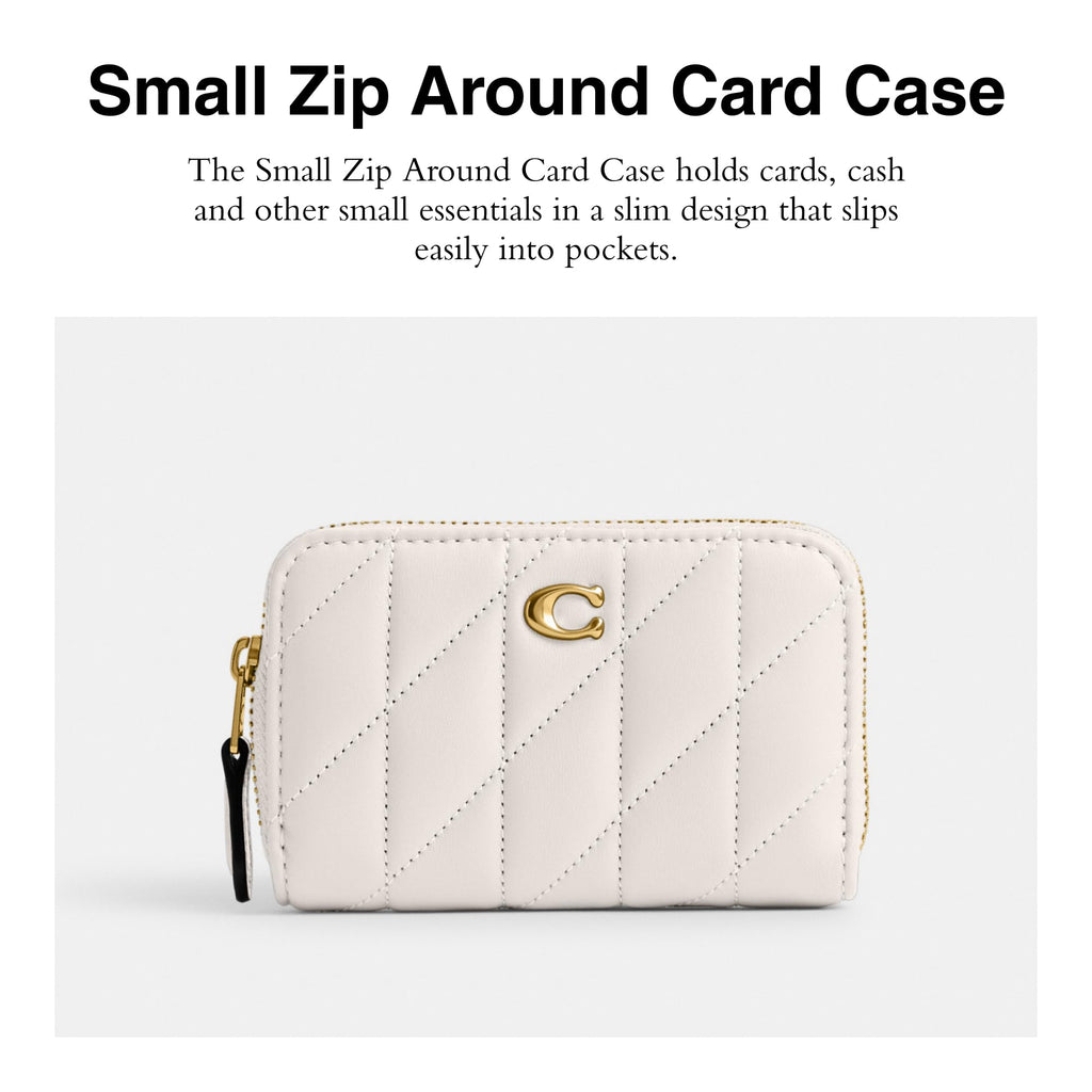 Coach Women's Crystal Signature Jacquard Essential Small Card Case, Mushroom, One Size
