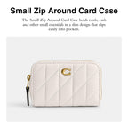 Coach Women's Crystal Signature Jacquard Essential Small Card Case, Mushroom, One Size
