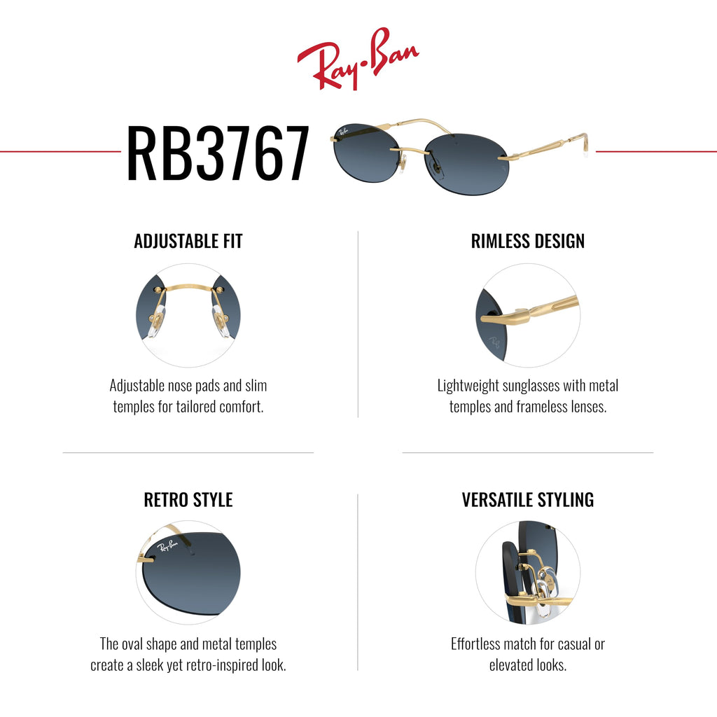 Ray-Ban Rb3767 Oval Sunglasses for Men for Women