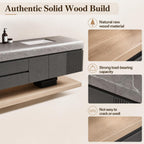 Modern Bathroom Vanity with Double Sink Hidden Handle(88in)
