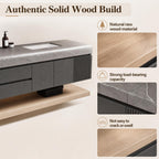 Modern Bathroom Vanity with Double Sink Hidden Handle(88in)