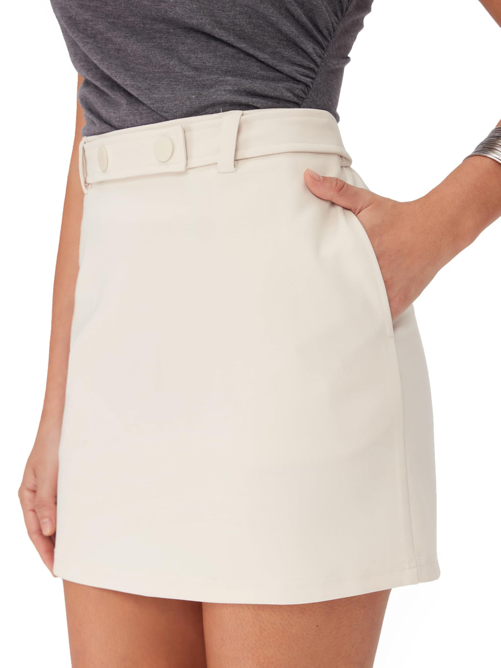 CIDER Mini Skirt High Waist Split Party Basic A Line Skirt