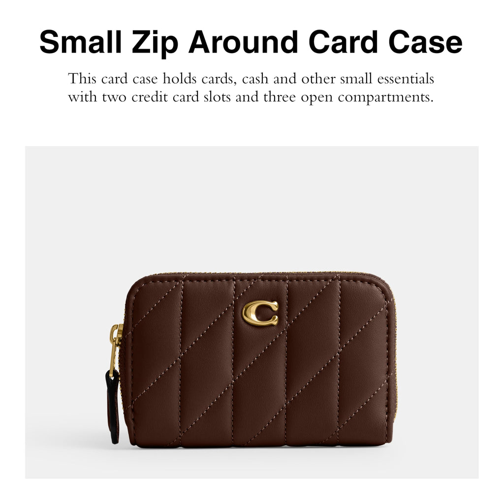 Coach Women's Crystal Signature Jacquard Essential Small Card Case, Mushroom, One Size