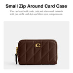 Coach Women's Crystal Signature Jacquard Essential Small Card Case, Mushroom, One Size