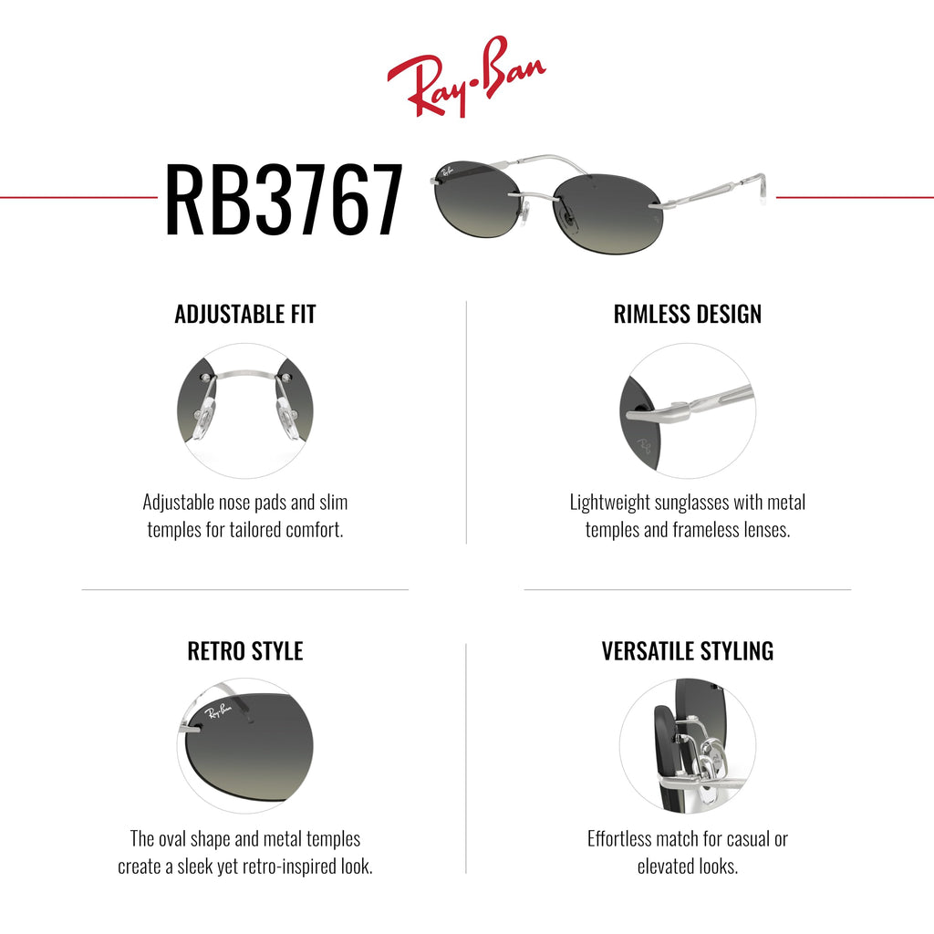 Ray-Ban Rb3767 Oval Sunglasses for Men for Women