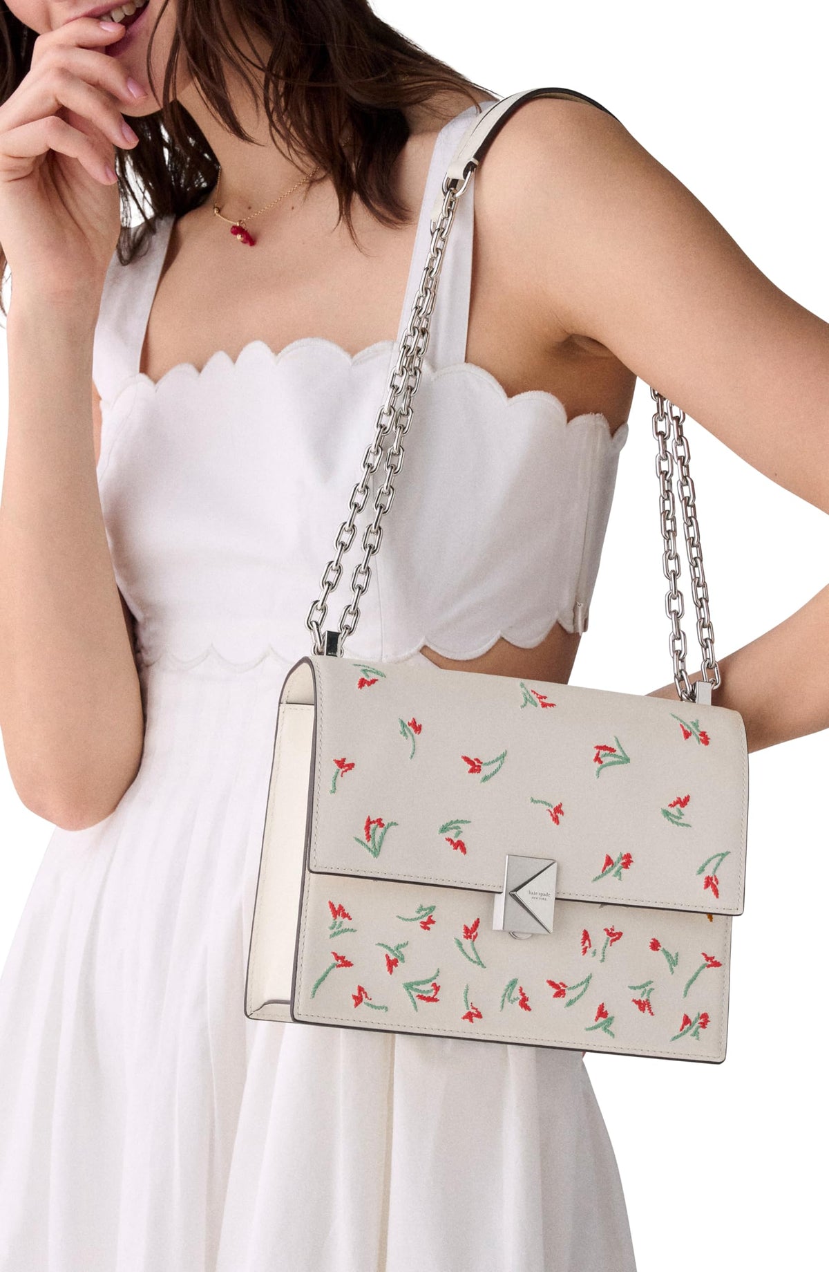 kate spade new york Women's Deco Leather Flap Chain Crossbody