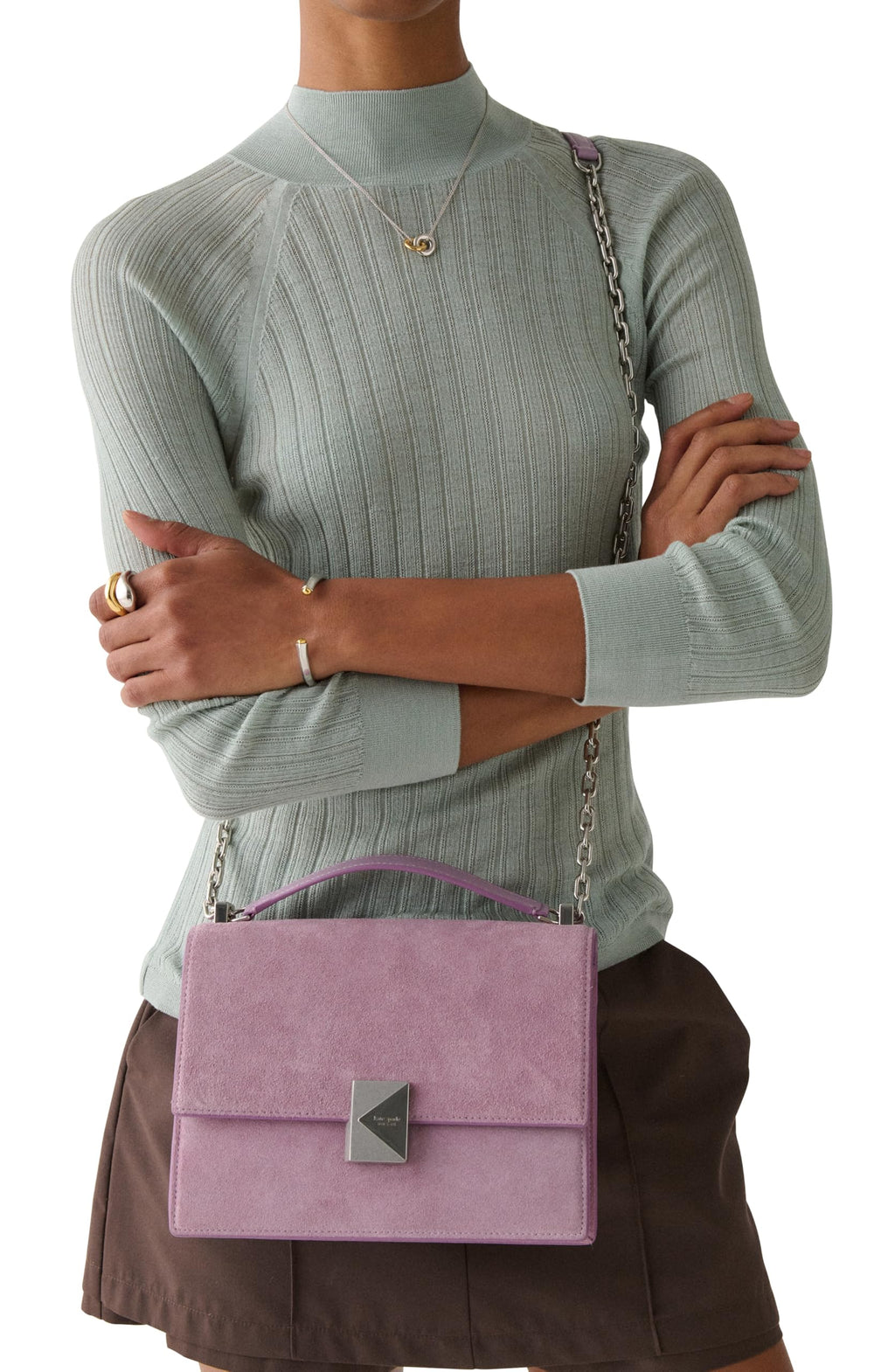 kate spade new york Women's Deco Leather Flap Chain Crossbody
