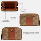 Coach Women's Crystal Signature Jacquard Essential Small Card Case, Mushroom, One Size