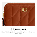 Coach Women's Crystal Signature Jacquard Essential Small Card Case, Mushroom, One Size