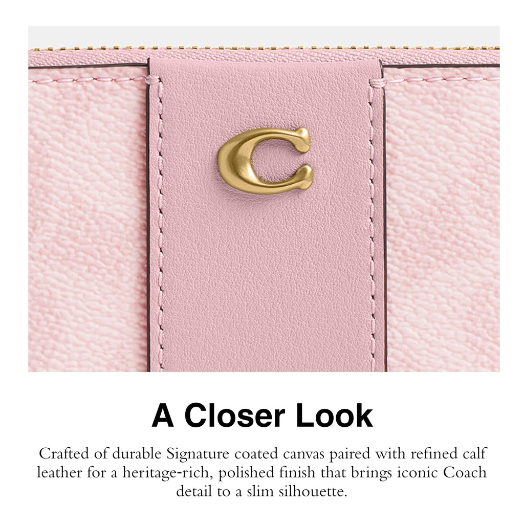 Coach Women's Crystal Signature Jacquard Essential Small Card Case, Mushroom, One Size