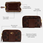 Coach Women's Crystal Signature Jacquard Essential Small Card Case, Mushroom, One Size