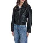 Levi's Women's Faux Leather Bomber With Laydown Collar
