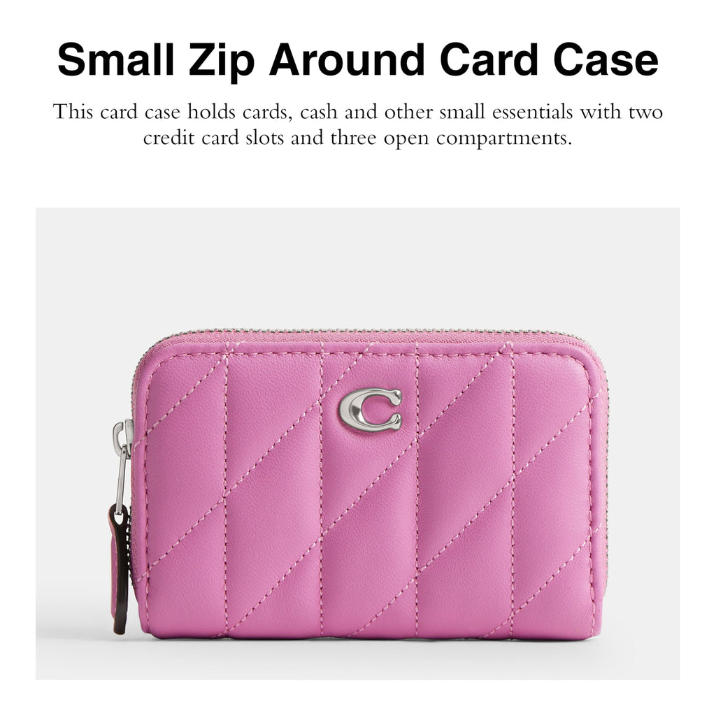 Coach Women's Crystal Signature Jacquard Essential Small Card Case, Mushroom, One Size