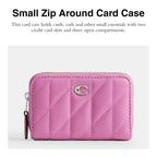 Coach Women's Crystal Signature Jacquard Essential Small Card Case, Mushroom, One Size