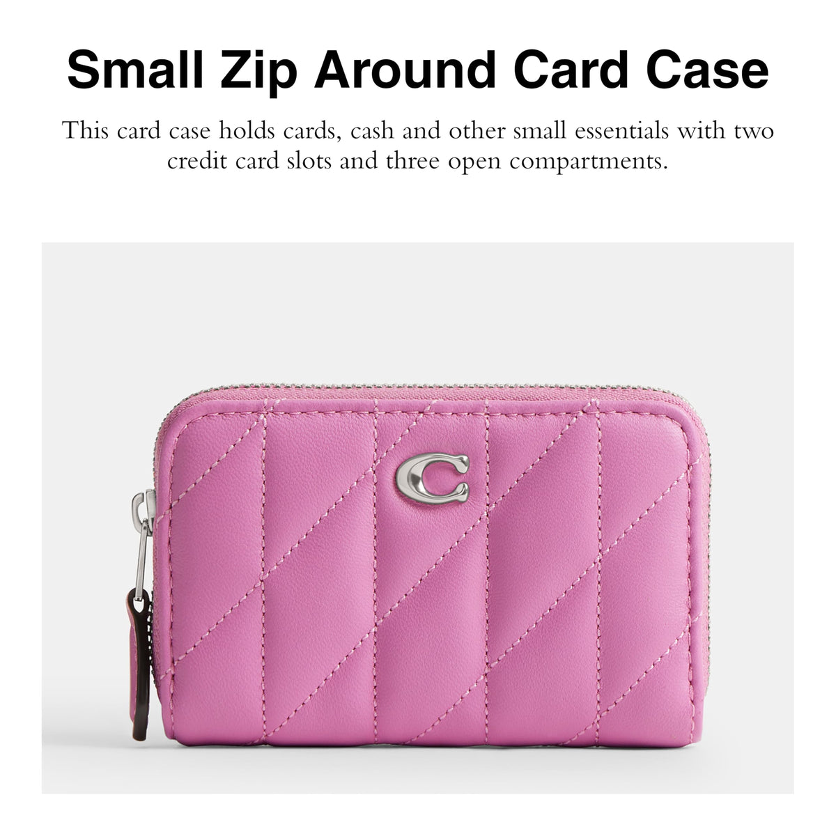 Coach Women's Crystal Signature Jacquard Essential Small Card Case, Mushroom, One Size