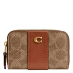 Coach Women's Crystal Signature Jacquard Essential Small Card Case, Mushroom, One Size