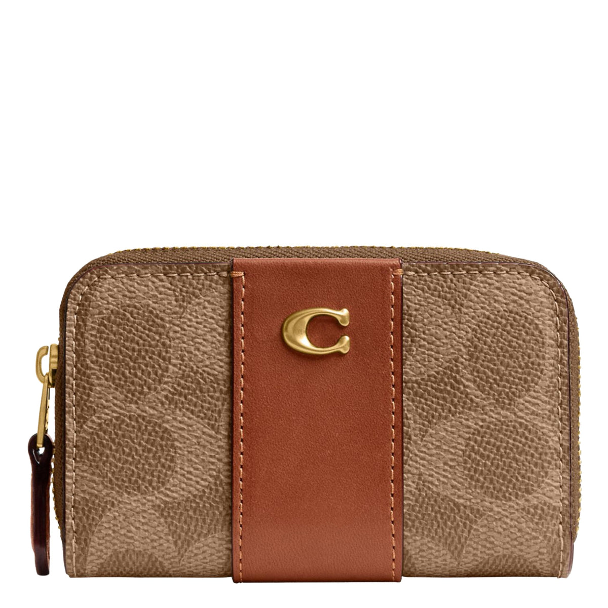 Coach Women's Crystal Signature Jacquard Essential Small Card Case, Mushroom, One Size