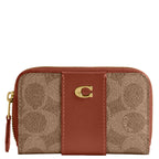 Coach Women's Crystal Signature Jacquard Essential Small Card Case, Mushroom, One Size