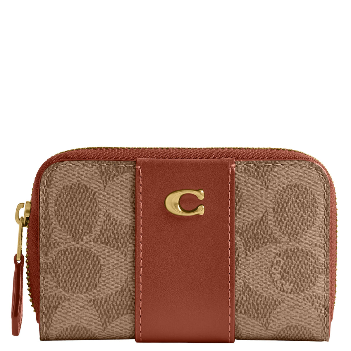 Coach Women's Crystal Signature Jacquard Essential Small Card Case, Mushroom, One Size