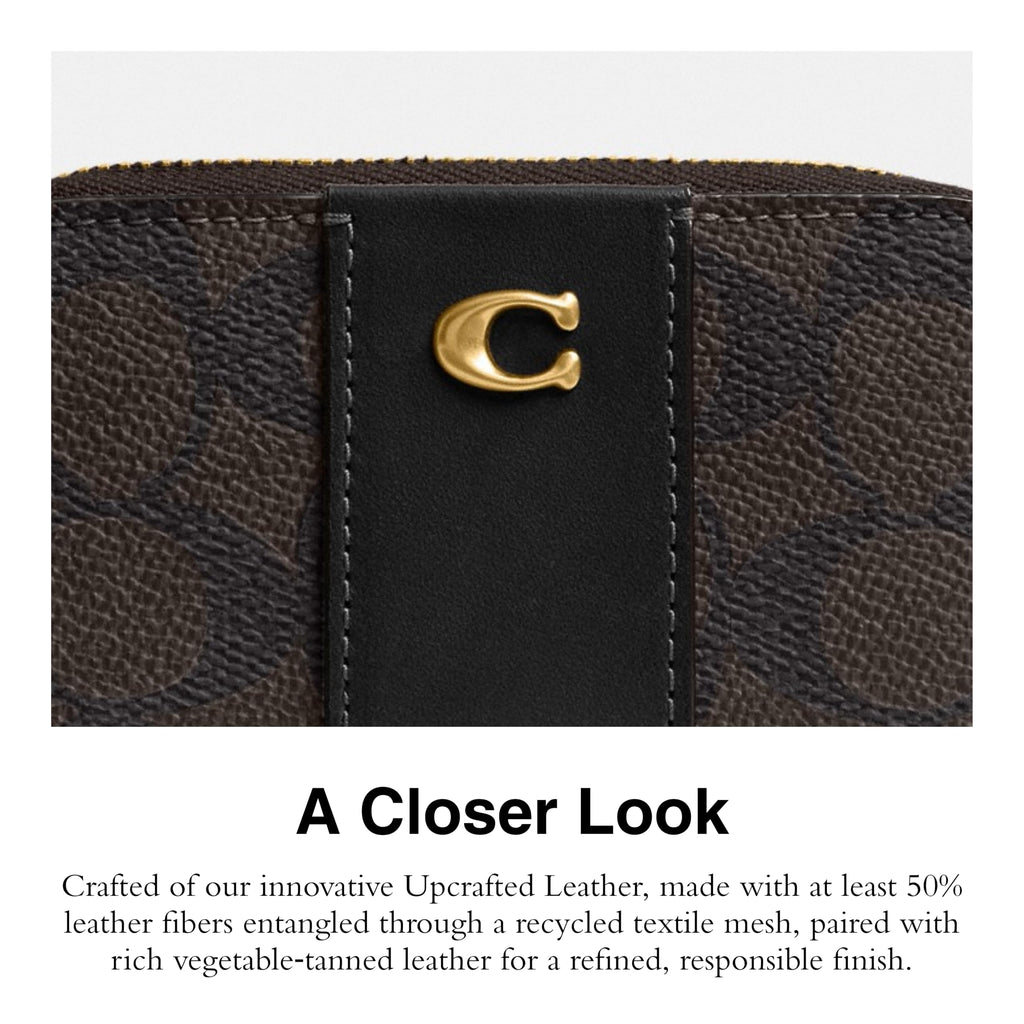 Coach Women's Crystal Signature Jacquard Essential Small Card Case, Mushroom, One Size