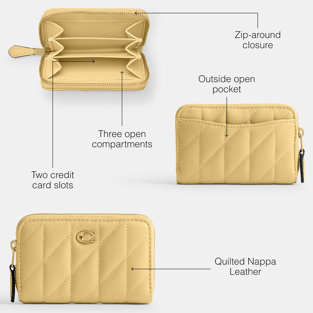 Coach Women's Crystal Signature Jacquard Essential Small Card Case, Mushroom, One Size
