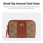 Coach Women's Crystal Signature Jacquard Essential Small Card Case, Mushroom, One Size