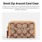 Coach Women's Crystal Signature Jacquard Essential Small Card Case, Mushroom, One Size